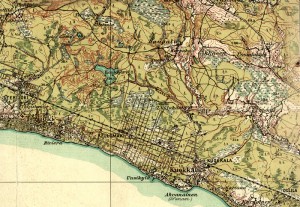Топографическая карта окрестностей Комарово, 1920 гг.